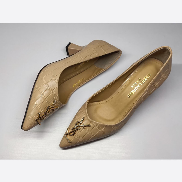 کفش مجلسیYSL پاشنه5سانت (مشکی/کرمی)